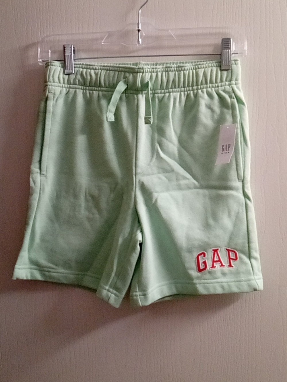 GAP Kids Light Mint Green Drawstring Cotton-Blend Shorts
